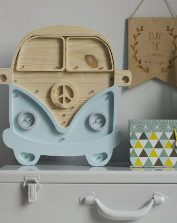 Camper Van Lamp - Wood Blue Fashion